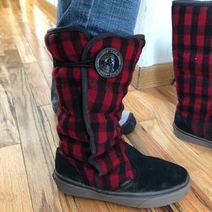 Vans Buffalo Check Boots Ladies Size 5 Cute!
